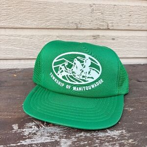 Vintage TOWNSHIP of MANITOUWADGE snowmobile hat trucker snapback